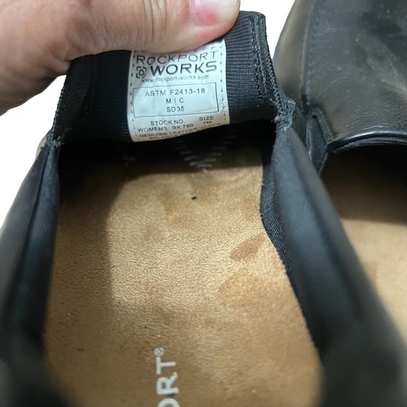 Rockport Work Black Platform Loafers Slip On Comfort Leather Shoes Size 7 - Picture 5 of 5